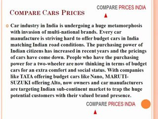 Cars Prices In India