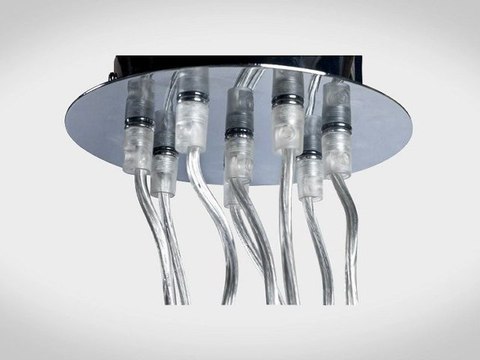 Lustre en verre Illumine design composé de 8 boules de 10 cm de diamètre