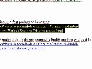 Diateza activa in engleza