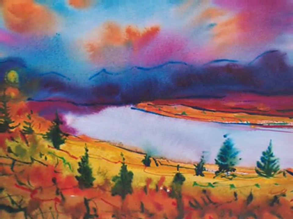 Creative watercolors landscapes