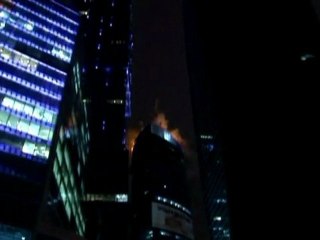 Moscow skyscraper catches fire