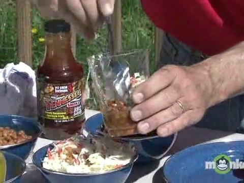 Tailgating Recipes - BBQ Sundaes with Pork, Cole Slaw & Baked Beans
