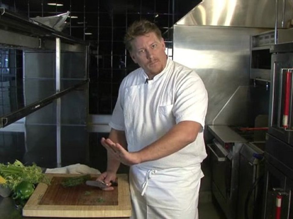 Kitchen Knife Skills - Clean and Cut Herbs