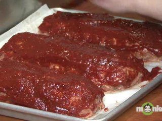 Adding Tomato Glaze to the Meatloaf
