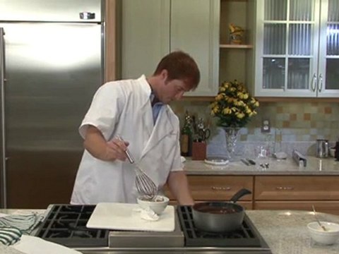 Adding Chocolate Pie Filling to the Pie Crust