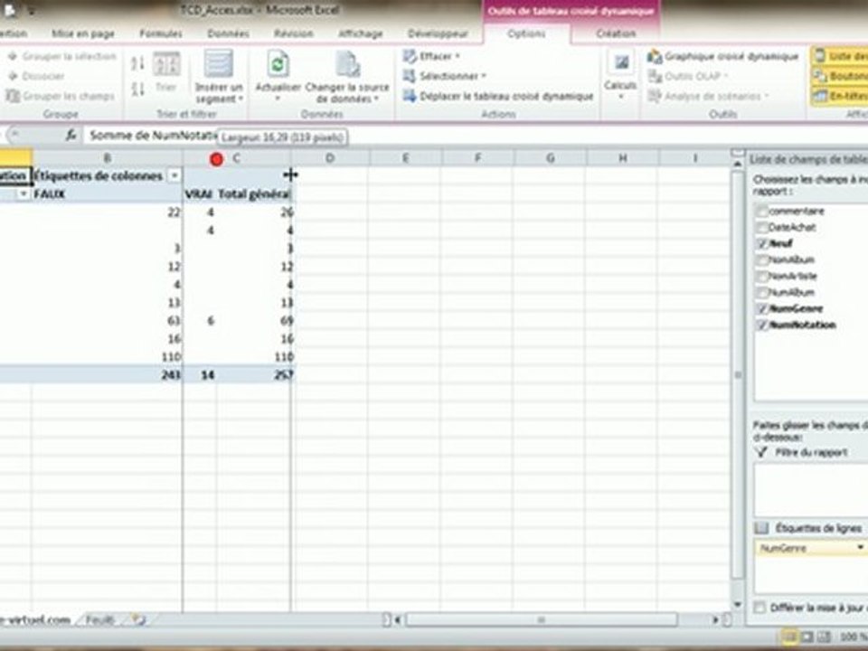 Tableau croisé dynamique | Données depuis Access