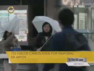 725 vuelos cancelados por temporal de Japón