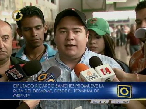 Diputado Sánchez no reporta ningún incidente con armas en terminales o autobuses
