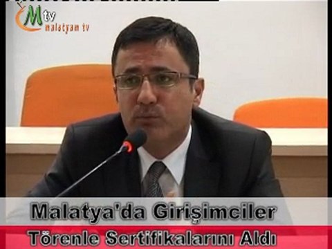 malatya'da girişimciler törenle sertifikalarını aldılar