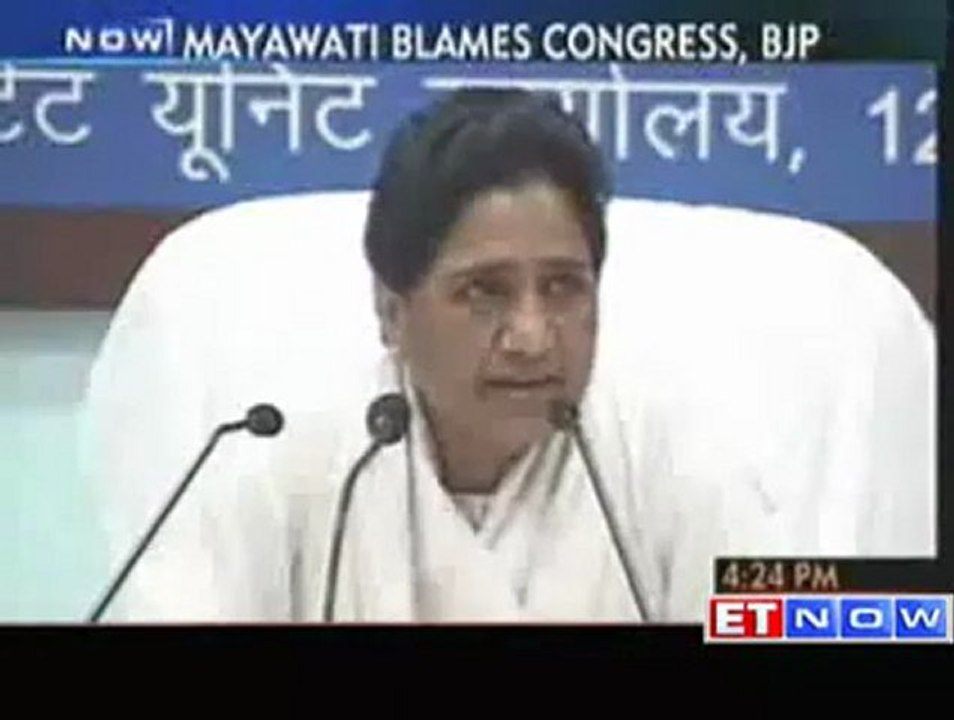 UP Mayawati resigns as CM blames Cong BJP for defeat