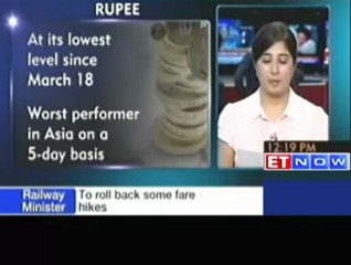 Rupee at its lowest level since March 18