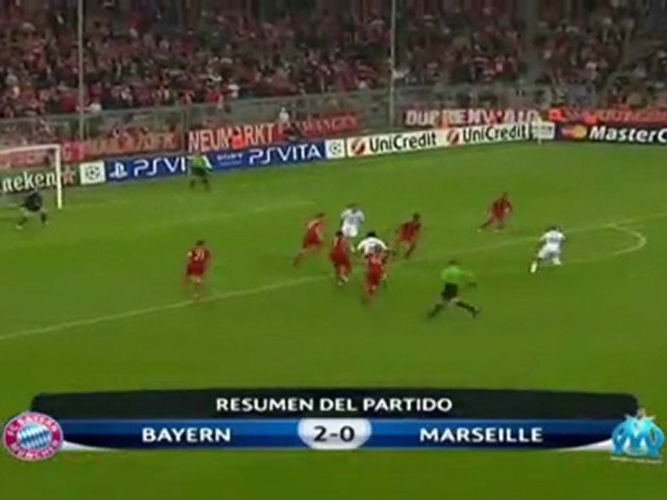 Bayer Munich 2 - Marseille 0 -Resumen de los goles
