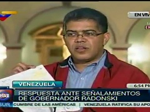 Vicepresidente venezolano responde a opoistor Capriles