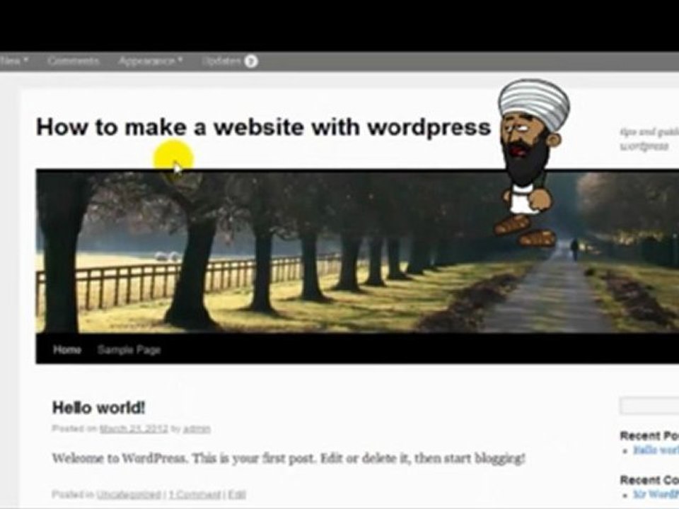 How to Learn Wordpress - Standard Hello World Website