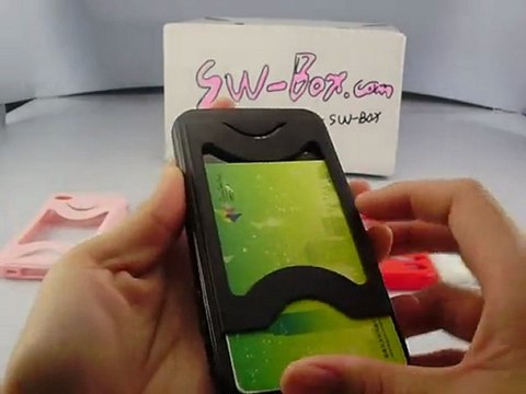 Credit Card ID Card Holder TPU Cover Case for iPhone 4S