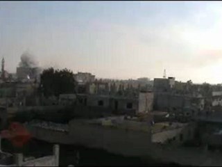 فري برس حمص دير بعلبة قصف جامع أبو بكر الصديق والمجمع الاسلامي 4 4 2012