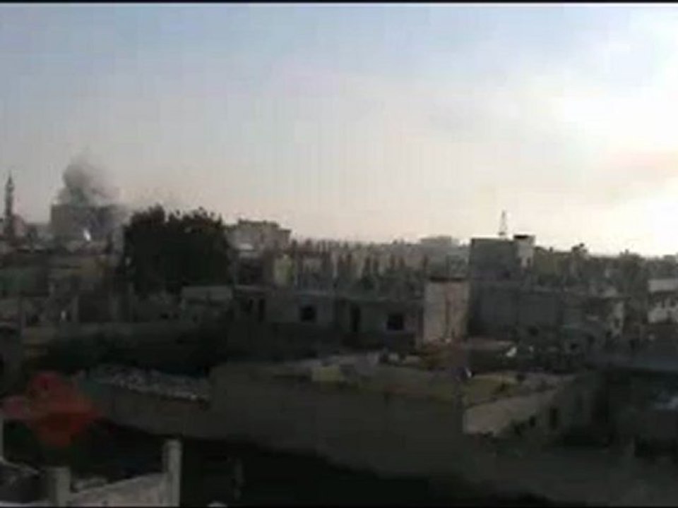 فري برس حمص دير بعلبة قصف جامع أبو بكر الصديق والمجمع الاسلامي 4 4 2012