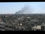 فري برس حمص باب الدريب احتراق كبير  للمنازل جراء القصف  بالصواريخ اين انتم ياعرب 4 4 2012