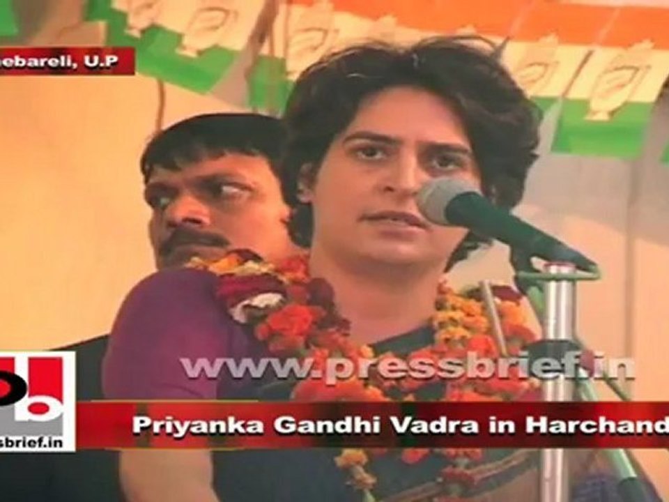 Priyanka Gandhi in Harchandpur (Raebareli) BSP Govt. blocks implementation of Central schemes