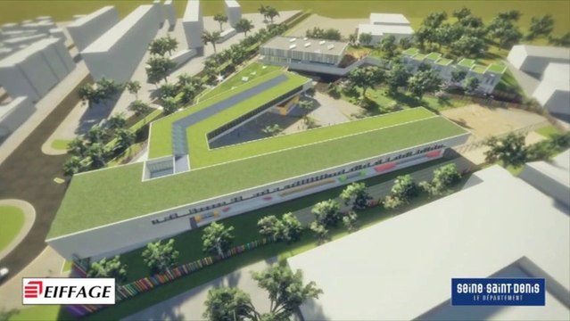 Le collège et la piscine Louise-Michel à Clichy-sous-Bois