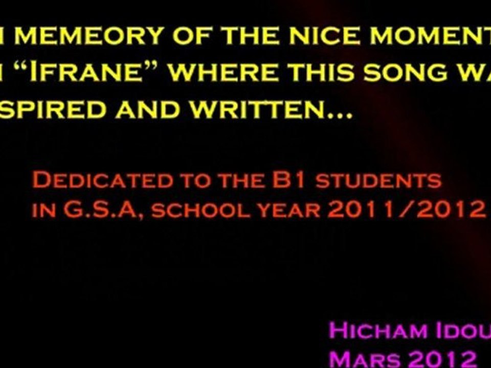 That's why I've left - Original song by Hicham Idouk
