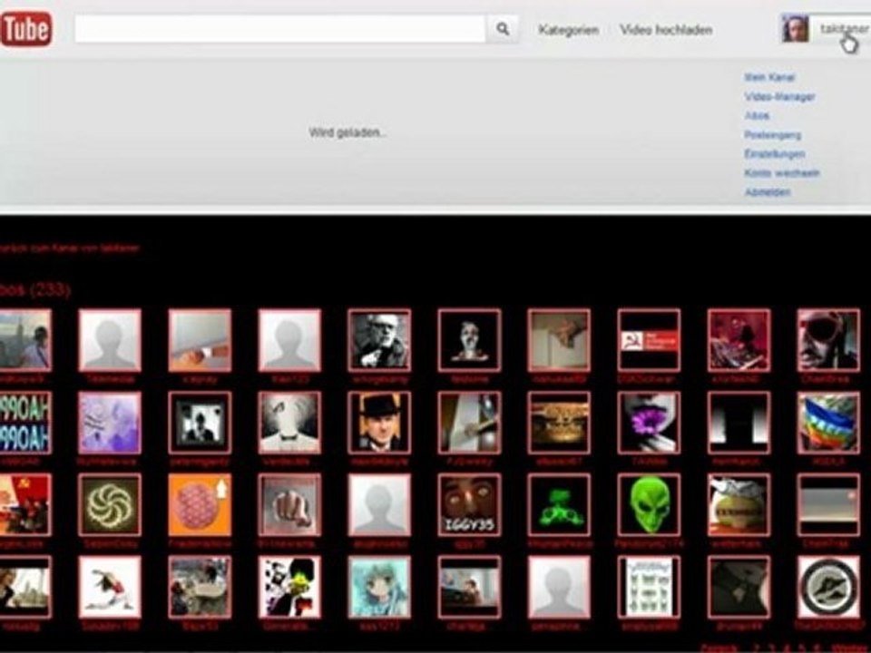 mein altes You Tube Kanal-Design