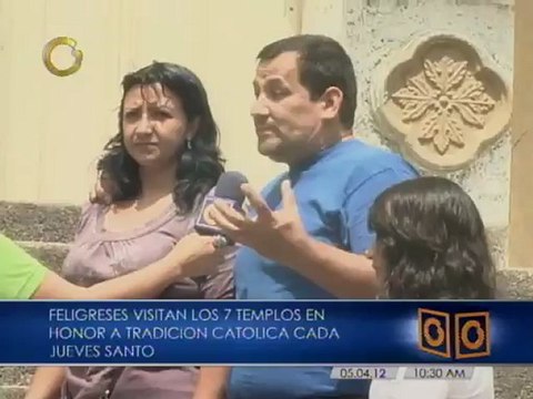 Feligreses visitan los 7 templos en honor a tradición católica cada jueves santo