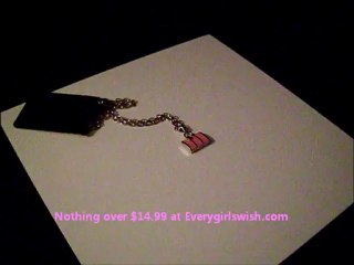 Pink purse charm necklace #15