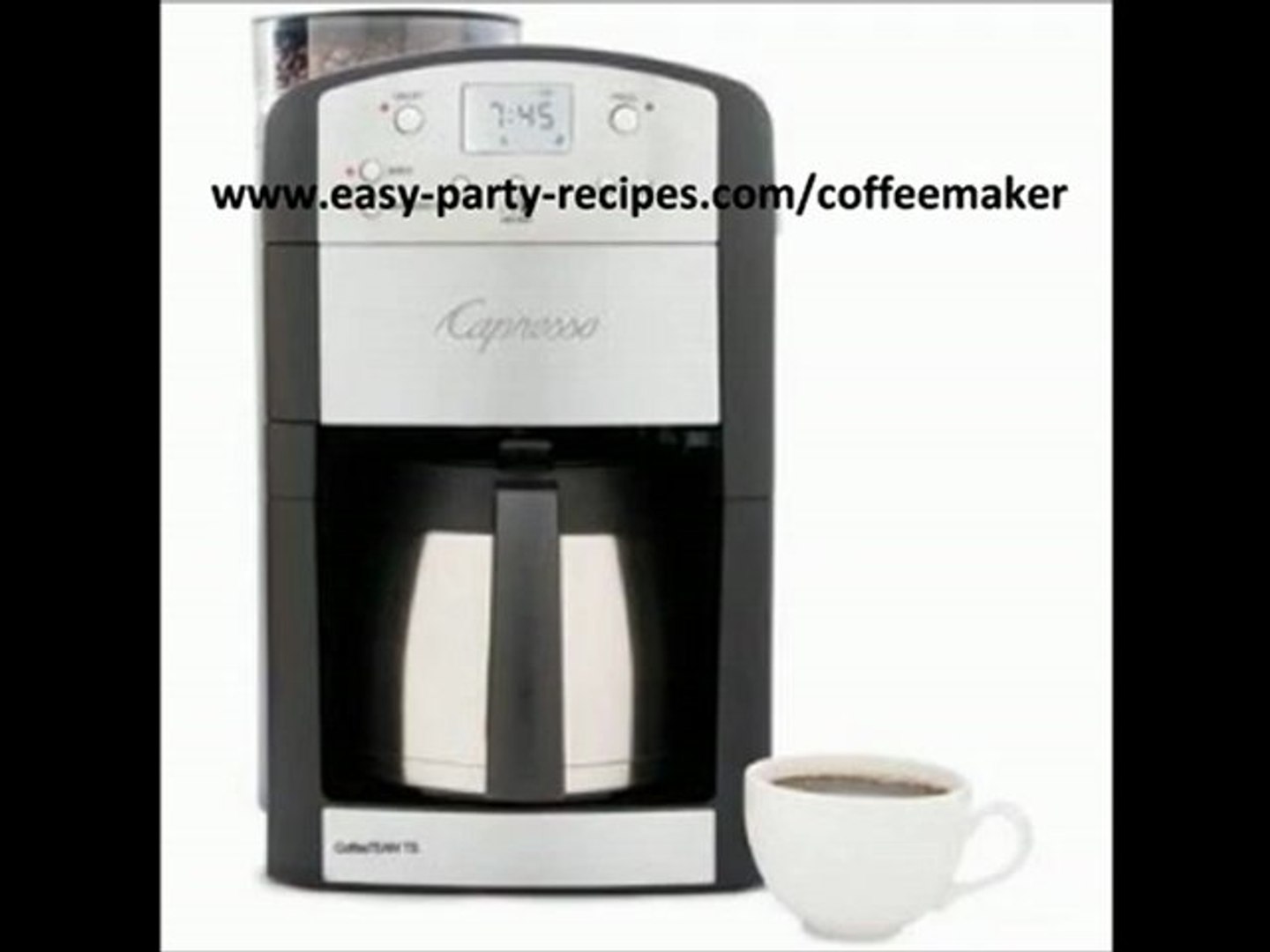 Capresso 465 CoffeeTeam TS 10 Cup Digital Coffeemaker with Conical Burr Grinder and Thermal Carafe