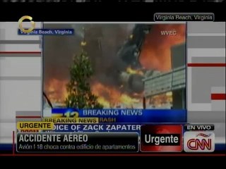 Un caza F-18 se estrella contra edificio de apartamentos en Virginia