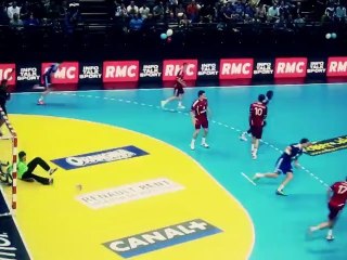 Le double appui de William Accambray aux 9m - France vs Suisse - 5/04/2012