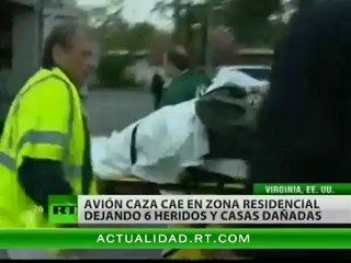 (Vídeo)  Varios heridos por el accidente de un caza en una zona residencial de EE. UU. – RT