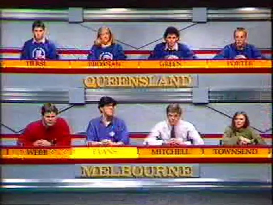 university challenge 1988 australian episode queensland  v melbourne part 1