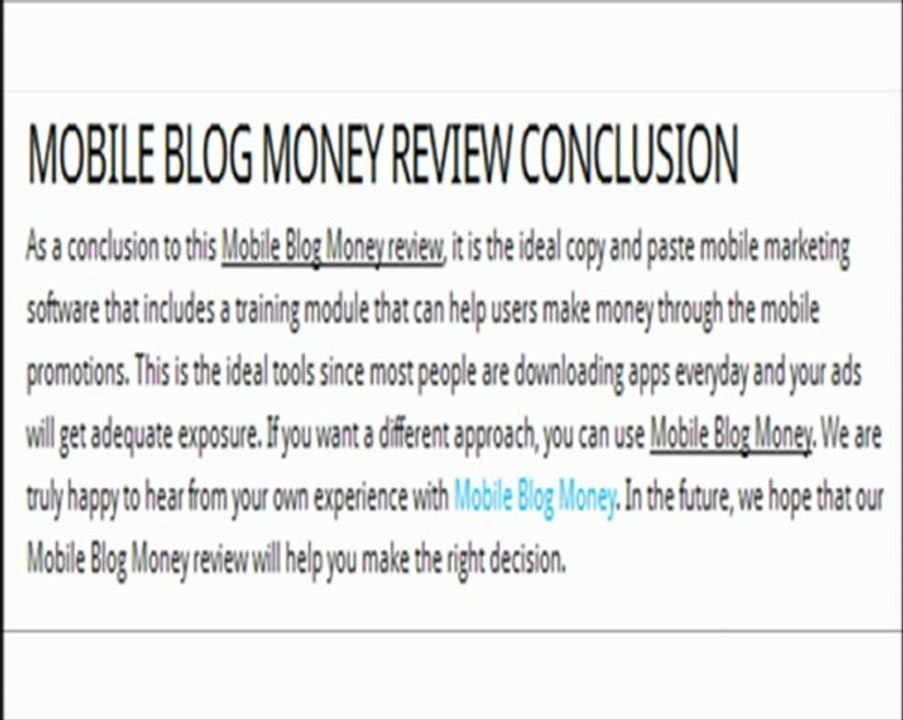 Mobile Blog Money Review - is it a scam or not?