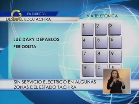 Se reportan apagones en municipio de Tàchira