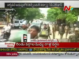 curfew due to Clashes, between 2 Groups at Madannapet