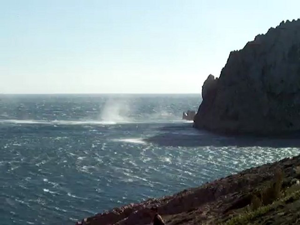 Les Pharillons dans la tempête de vent.