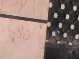 فري برس حلب عندان كتابات مسيئة للشيخ العرعور بدماء الشهداء8 4 2012