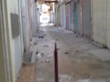 فري برس  البوكمال   مدينة الله أكبر   اغلاق المحلات في الذكرى الاولى لانطلاق أول مظاهرة رسمية في البوكمال 8 4 2012