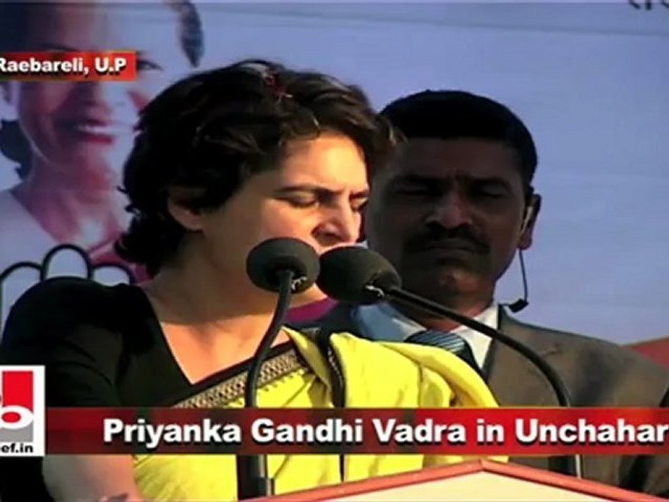 Priyanka Gandhi Vadra in Unchahar (Raebareli) talks about non-performance of BSP Govt.