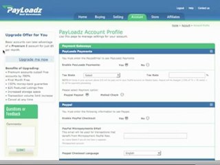 PayLoadz Account Profile Setup