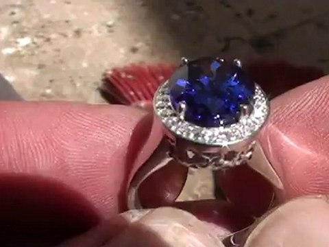 GIA Certified Tanzanite Diamonds Gold Ring