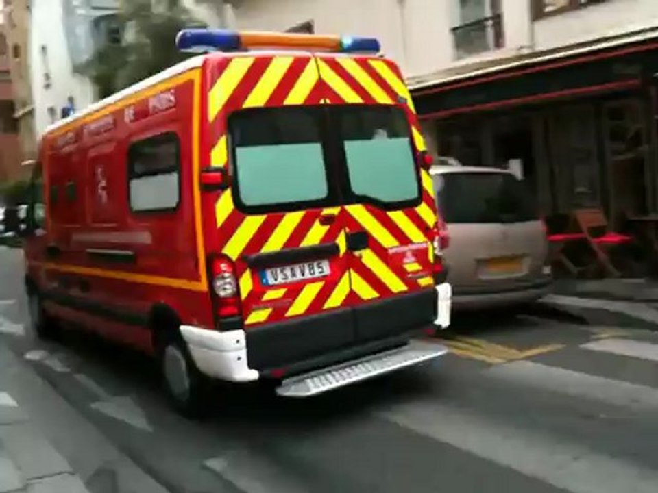 BSPP vsav rue Geoffroy Saint Hilaire, rue Poliveau  Paris 5