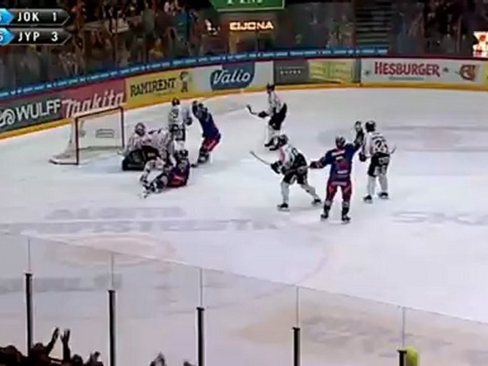 #78 Josef Boumedienne assist on Tomi Mäki Goal - 05/04/12 - Jokerit vs JYP SM-Liiga Playoffs Semi-Final