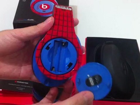 Spiderman Beats by dr.dre studio for justin bieber headphones unboxing