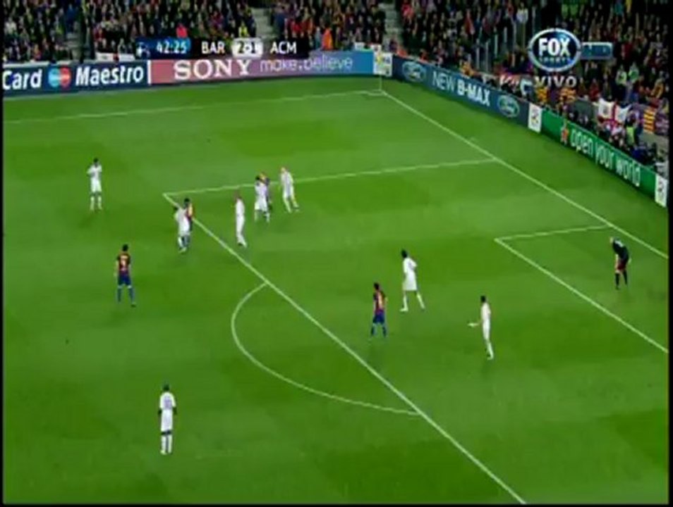 Repliegue intensivo del Barcelona ('42) - Barcelona vs Milan - Champions League 2011/2012