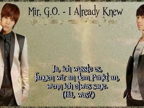 G.O & Mir (from MBLAQ) - I Already Knew Fan MV [german sub]