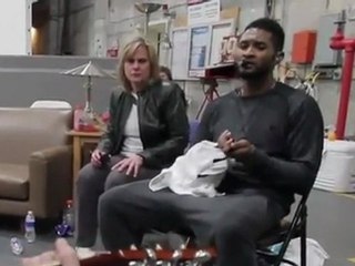 Justin Bieber with Usher   Jaden - Backstage at Grammy 2011