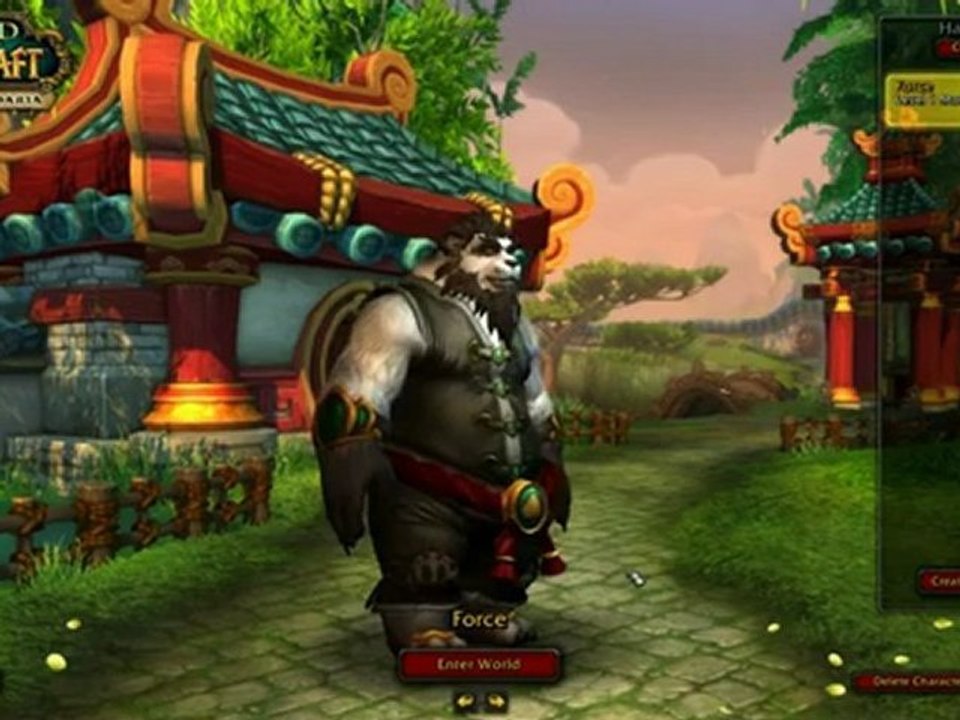 WoW Mists of Pandaria: Character Creation Screen
