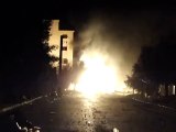 فري برس ريف دمشق عملية للجيش الحر  في مدينة الزبداني  تفجير دبابة وحرقها بالكامل